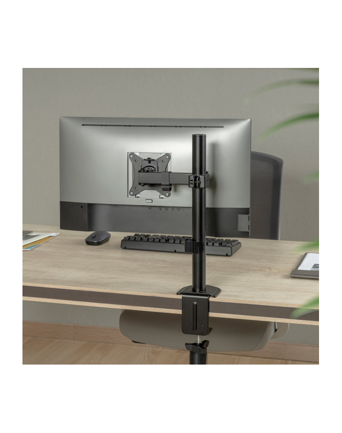 Uchwyt biurkowy do monitora LCD Maclean MC-572N pojedyncze ramię, VESA 75x75 oraz 100x100, 17-32'', 9kg główny