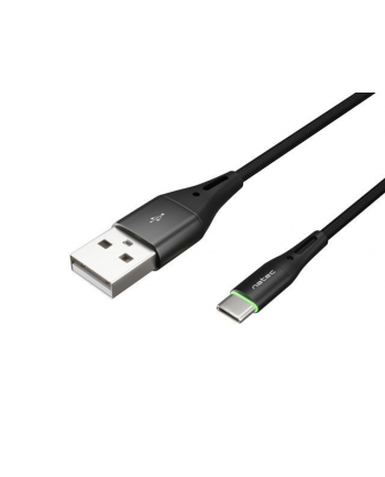  Kabel USB 2.0 Type-C(M) - AM 1m oplot czarny led Natec Prati