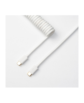 Keychron USB 3.2 Gen 1 Custom Coiled Aviator Cable, USB-C Male > USB-C Male (White, 1.36 Meters)