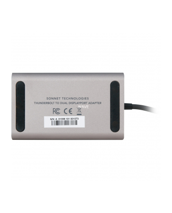 Sonnet Adapter Thunderbolt 3 > Dual DisplayPort (grey/Kolor: CZARNY, 30cm)