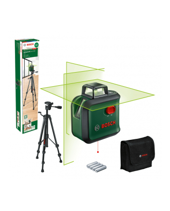 bosch powertools Bosch cross line laser AdvancedLevel 360 set (green/Kolor: CZARNY, green laser lines, range 24 meters)