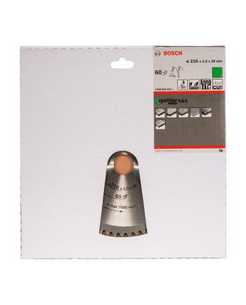 bosch powertools Bosch circular saw blade Optiline Wood, 216mm, 60Z (bore 30mm, for chop and miter saws) nr 1