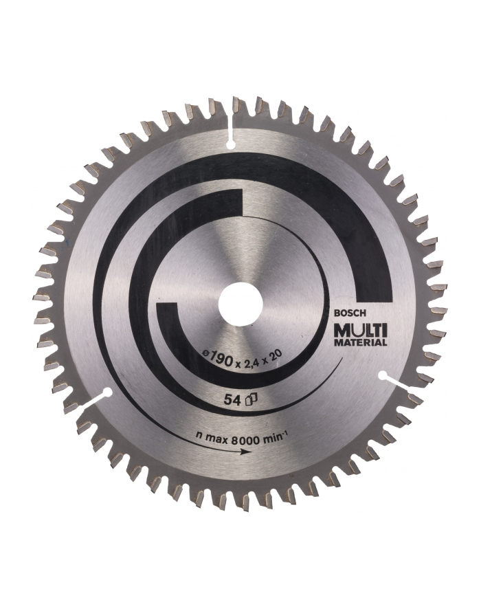 bosch powertools Bosch circular saw blade Multi Material, 190mm, 54Z (bore 20mm, for hand-held circular saws) główny