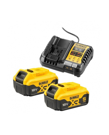 D-EWALT starter set battery kit DCB1104P2, 18 volts, charger (yellow/Kolor: CZARNY, 2x Li-ion battery 5.0 Ah)