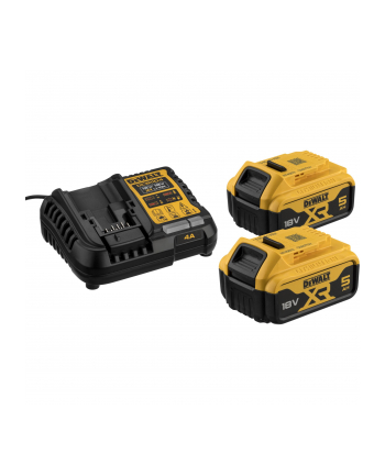 D-EWALT starter set battery kit DCB1104P2, 18 volts, charger (yellow/Kolor: CZARNY, 2x Li-ion battery 5.0 Ah)