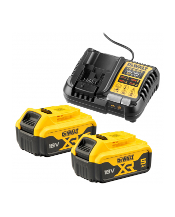 D-EWALT starter set battery kit DCB1104P2, 18 volts, charger (yellow/Kolor: CZARNY, 2x Li-ion battery 5.0 Ah)