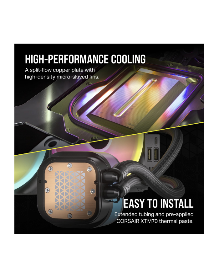 Corsair iCUE LINK H170i LCD Liquid CPU Cooler, water cooling (Kolor: CZARNY) główny