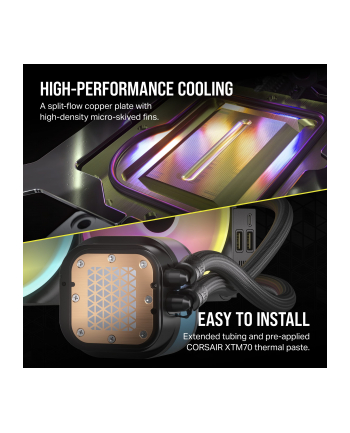 Corsair iCUE LINK H170i LCD Liquid CPU Cooler, water cooling (Kolor: CZARNY)