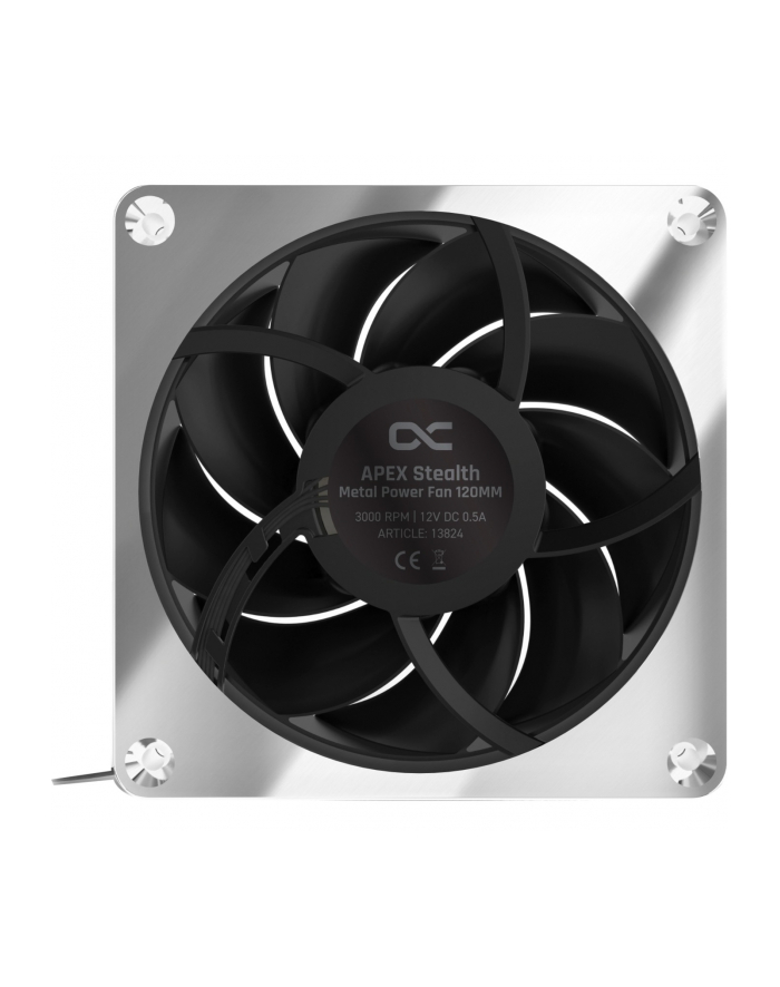 Alphacool Apex Stealth Metal Power 120mm fan 3000rpm, case fan (silver/Kolor: CZARNY) główny