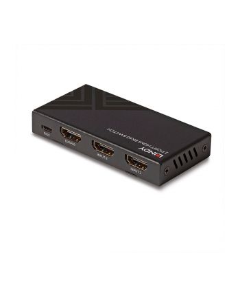 Lindy 2-Port HDMI Switch 2.1 8K60 HDR (Kolor: CZARNY)