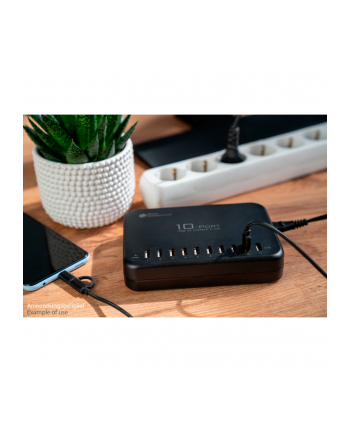 Good Connections USB quick charging station 120 watts, 10 ports (Kolor: CZARNY, 10x USB-A)