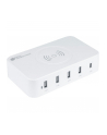 Good Connections USB desktop charging station 60 watts, 5-port (Kolor: BIAŁY, 10W Qi wireless charging, USB-A, USB-C) - nr 7