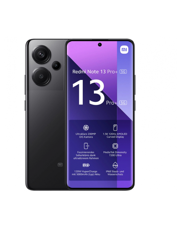 Xiaomi Redmi Note 13 Pro+ - 6.67 - 512GB, Mobile Phone (Midnight Black, System Android 13, 5G) główny