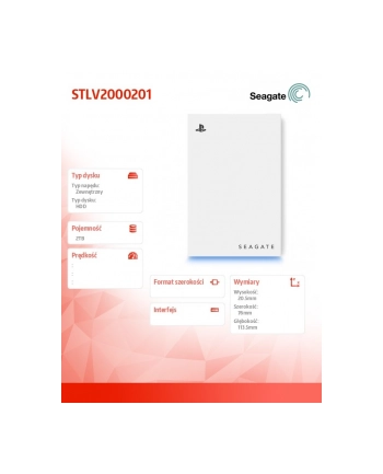 seagate Dysk zewnętrzny Game Drive for PS5 2TB HDD STLV2000201