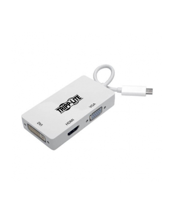 eaton Wieloportowy adapter USB-C (M/3xF) 4K HDMI, DVI, VGA, HDCP U444-06N-HDV4K  Biały