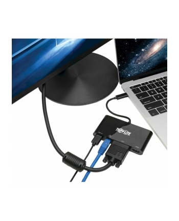 eaton Wieloportowy adapter USB-C 4K HDMI, VGA, USB-A, GbE, HDCP U444-06N-HV4GUB Czarny