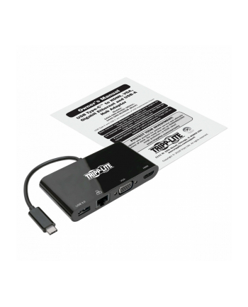 eaton Wieloportowy adapter USB-C 4K HDMI, VGA, USB-A, GbE, HDCP U444-06N-HV4GUB Czarny