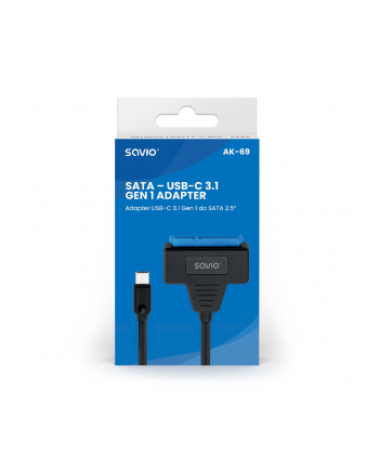 savio Adapter USB-C 3.1 Gen 1 (M) - SATA (F) do dysków 2.5 cala, AK-69
