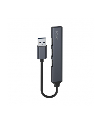 savio Hub 4 porty USB-A - 3 x USB-A 2.0, 1 x USB-A 3.0, 5 Gbps, Aluminium, AK-70