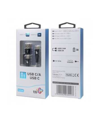 tb Kabel 2w1: USB C - USB C z nakładką USB A, 1.2 m