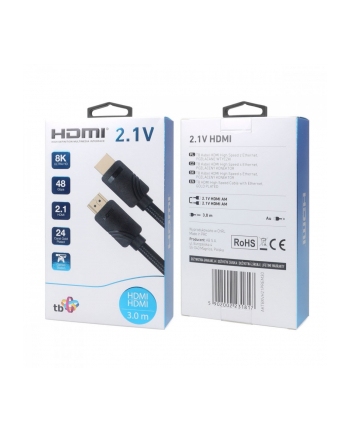 tb Kabel HDMI v 2.1 premium 3 m 8K Czarny Stworzony dla graczy