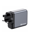 Verbatim GaN charger 100W, 1x USB-A, 3x USB-C (grey, PD 3.0, QC 3.0) - nr 12