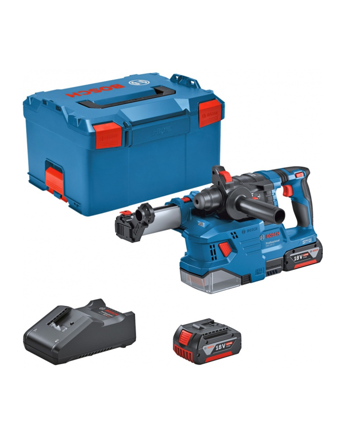 bosch powertools Bosch cordless hammer drill GBH 18V-22 Professional, 18Volt, with GD-E 18V-12 (blue/Kolor: CZARNY, 2x Li-ion battery 4.0Ah, in L-BOXX) główny