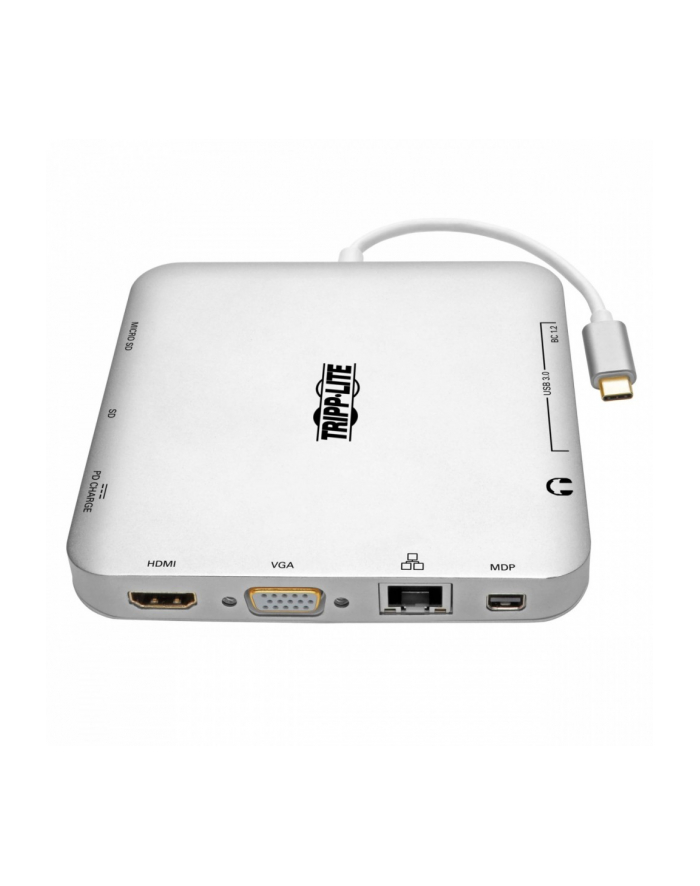 eaton tacja dokująca USB-C, podwójny wyświetlacz 4K HDMI/mDP, VGA, USB 3.2 Gen 1, koncentrator USB-A/C, GbE, ładowanie PD 60 W U442-DOCK2-S główny