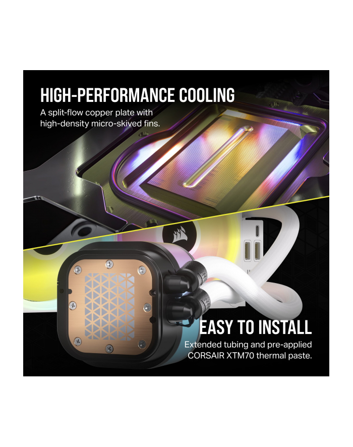 Corsair iCUE LINK H150i LCD Liquid CPU Cooler White, water cooling (Kolor: BIAŁY) główny