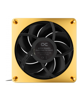 Alphacool Apex Stealth Metal Power 120mm fan 3000rpm, case fan (gold/Kolor: CZARNY)