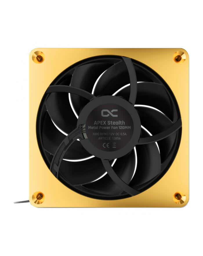 Alphacool Apex Stealth Metal Power 120mm fan 3000rpm, case fan (gold/Kolor: CZARNY) główny