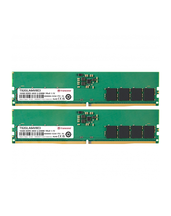 Transcend DDR5 - 32GB - 4800 - CL - 40 - Single RAM (green, TS4GLA64V8E) główny