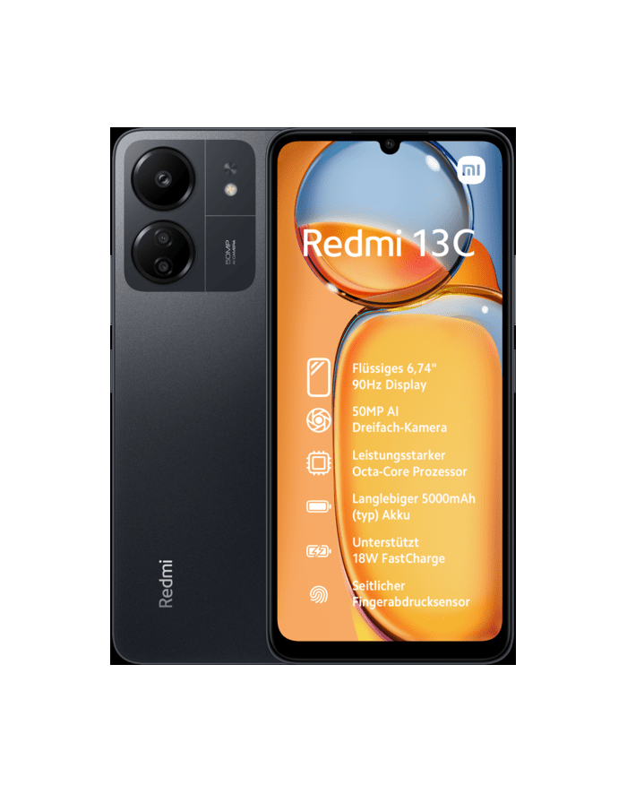 Xiaomi Redmi 13C - 6.74 - 128GB, mobile phone (Midnight Black, System Android 13, Dual SIM) główny