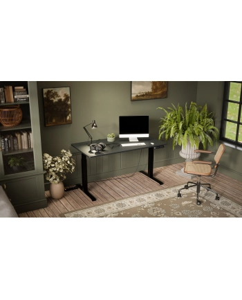 cama meble Biurko z elektryczną regulacją wysokości MOON LONG 150x80x72-120 czarny/antracyt