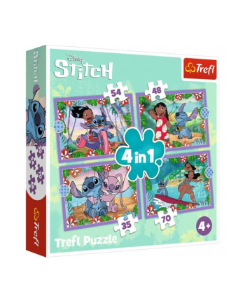 Puzzle 4w1 Szalony dzień Lilo 'amp; Stitch. 34633 Trefl