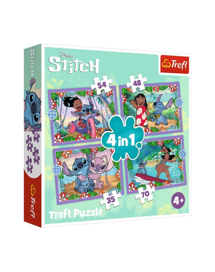 Puzzle 4w1 Szalony dzień Lilo 'amp; Stitch. 34633 Trefl główny