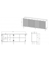 cama meble Komoda 4D2SZ ONDA 200x45x85 czarny - nr 4