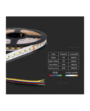 Taśma LED V-TAC SMD5050 60LED 24V RGB+CCT 5w1 VT-5050 60 1680lm