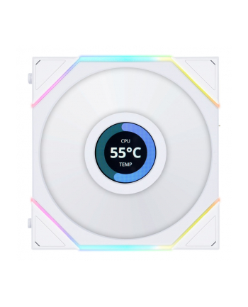 no name Lian Li UNI FAN TL LCD Series Fan, 3-pak z kontrolerem - 120mm, biały