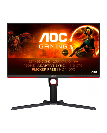 AOC  Q27G3XMN 27IN IPS/2560X1440 16:9 1 MS SCHWARZ/ROT