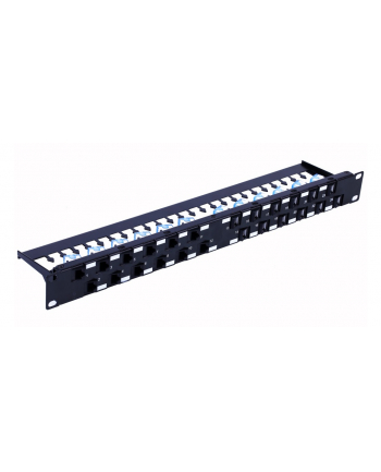TECHLY Patch panel 24x Keystone RJ45 Cat6a UTP 1U porty ukośne