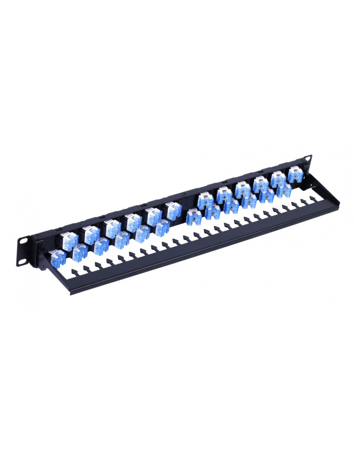 TECHLY Patch panel 24x Keystone RJ45 Cat6a UTP 1U porty ukośne główny