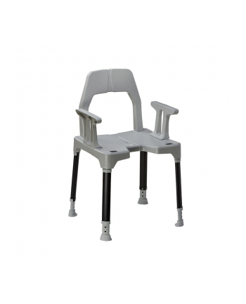 Dietz Tayo SilverLine - antybakteryjne krzesło prysznicowe z regulacją wysokości i oparciem wraz z podłokietnikami