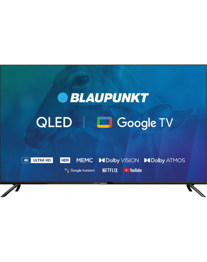 TV 50''; Blaupunkt 50QBG7000S 4K Ultra HD QLED, GoogleTV, Dolby Atmos, WiFi 2,4-5GHz, BT, czarny główny
