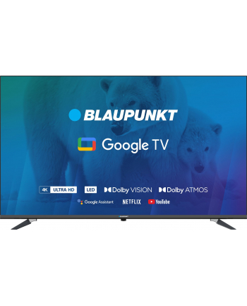 TV 55''; Blaupunkt 55UBG6000S 4K Ultra HD LED, GoogleTV, Dolby Atmos, WiFi 2,4-5GHz, BT, czarny