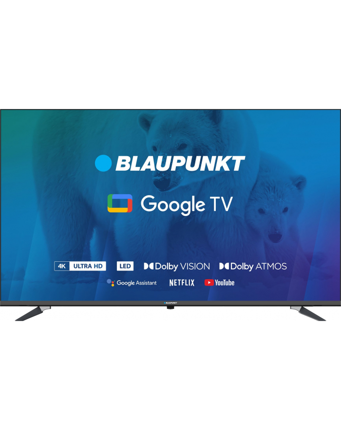TV 55''; Blaupunkt 55UBG6000S 4K Ultra HD LED, GoogleTV, Dolby Atmos, WiFi 2,4-5GHz, BT, czarny główny