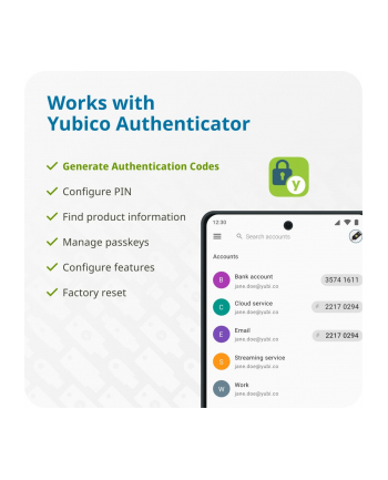 no name Klucz Sprzętowy Yubico Yubikey 5 NFC U2F FIDO nr 2