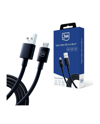 3mk pczerwonyection Kabel USB A do Micro - 3mk Hyper Cable A to Micro 1.2m 5V 2,4A Czarny