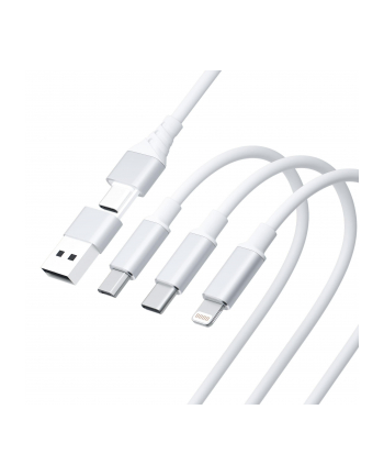 3mk pczerwonyection Kabel 3in1 A/C to C/Micro/Lightning - 3mk Hyper Cable 3in1 A/C to C/Micro/Lightning 1.5m Biały