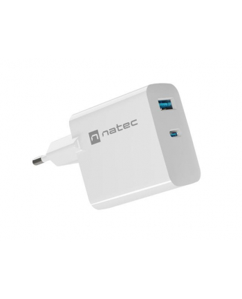 Ładowarka sieciowa Natec Ribera Gan 1x USB-A + 1x USB-C 45W biała